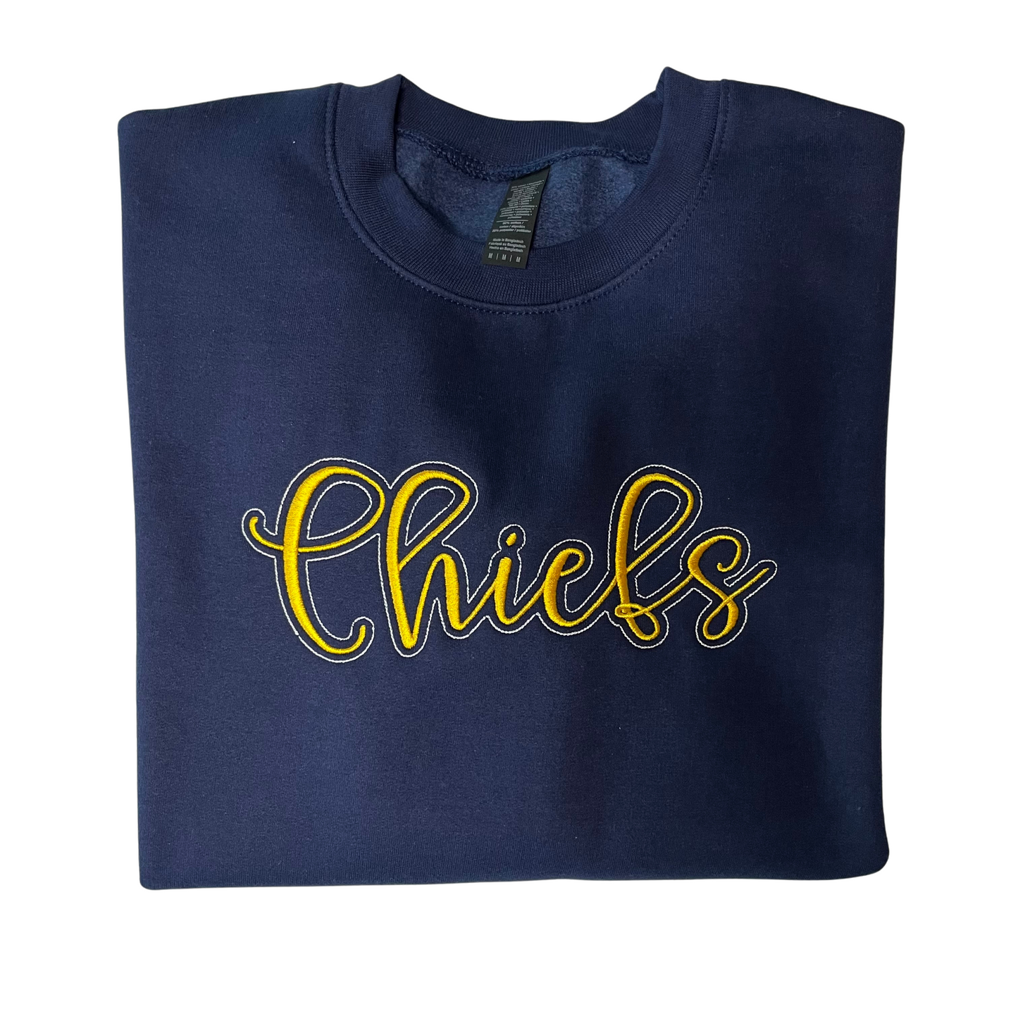 School Spirit Script Embroidered Premium Crewneck