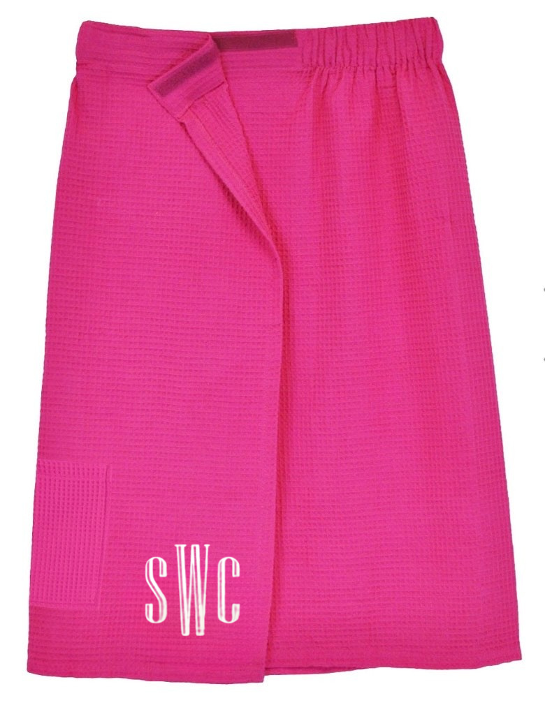 Monogrammed Waffle Weave Spa Wrap