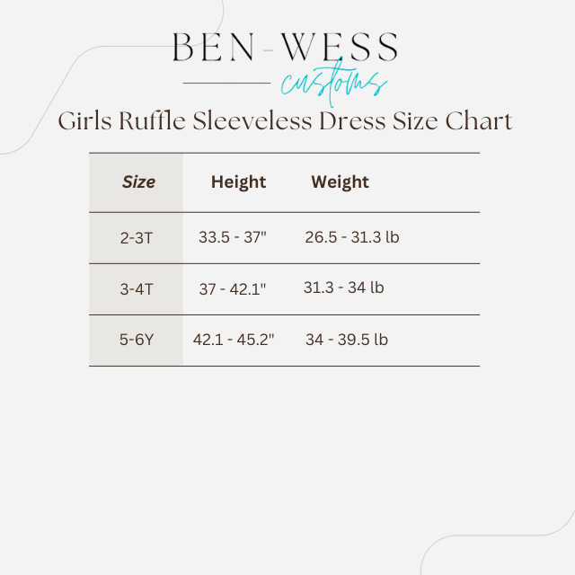 Girls Embroidered Monogram Ruffle Sleeveless Dress