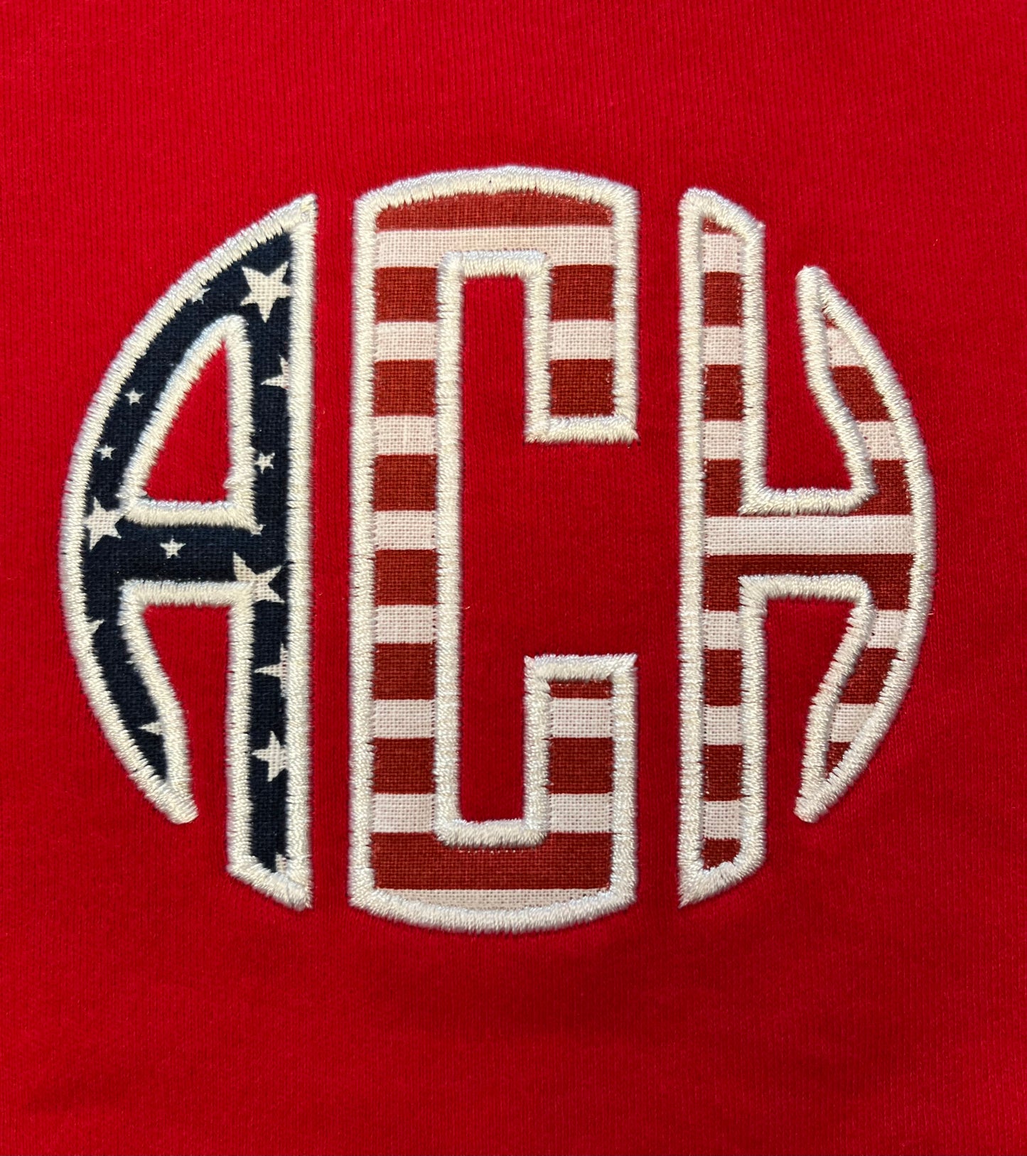 Girls Applique Stars & Stripes Monogram Short Set