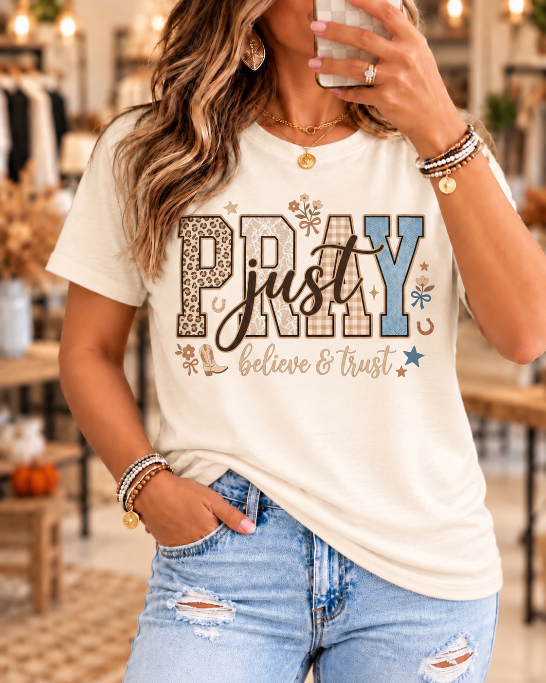 Pray, Believe & Trust Faith Tee