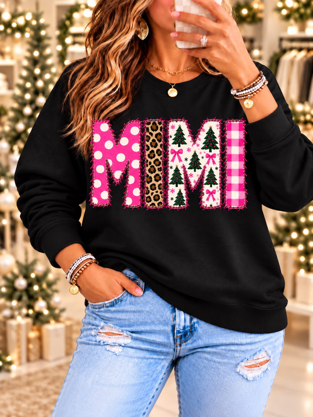 Christmas MIMI Graphic Tee or Crewneck Sweatshirt | Festive Grandma Apparel