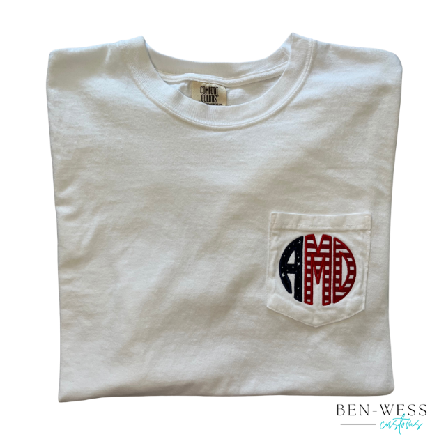 Patriotic Applique Monogram Tee