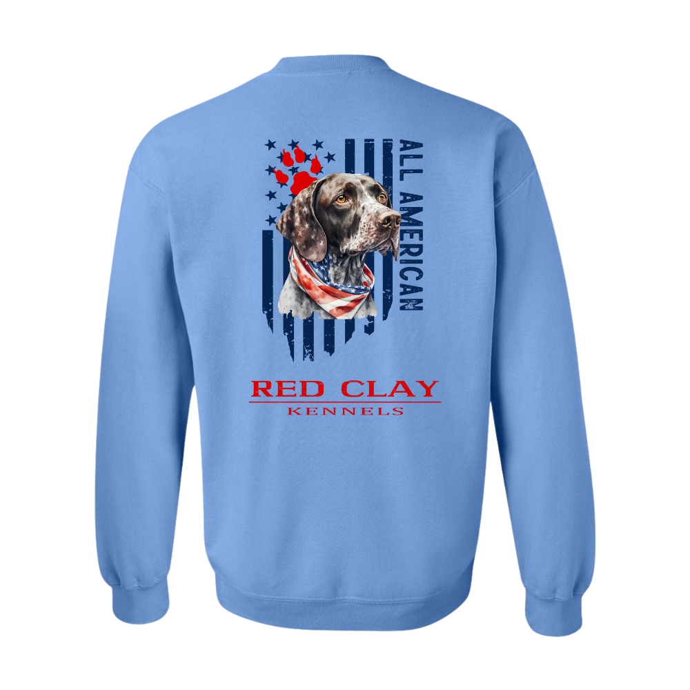 Red Clay Kennels German Shorthaired Pointer Patriotic Crewneck Sweatshirt