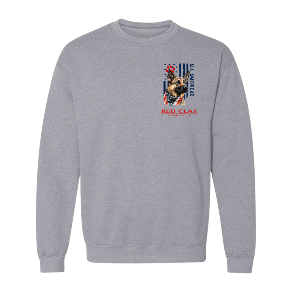 Red Clay Kennels German Shepherd Patriotic Crewneck Sweatshirt