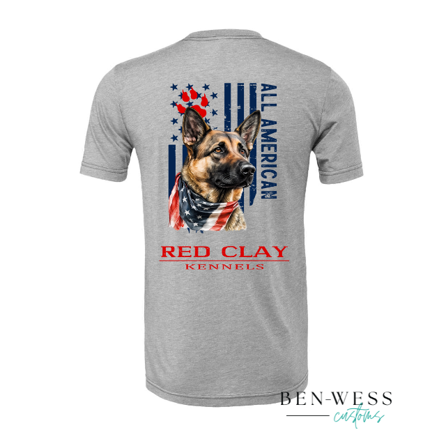 Red Clay Kennels German Shepherd Patriotic Tee