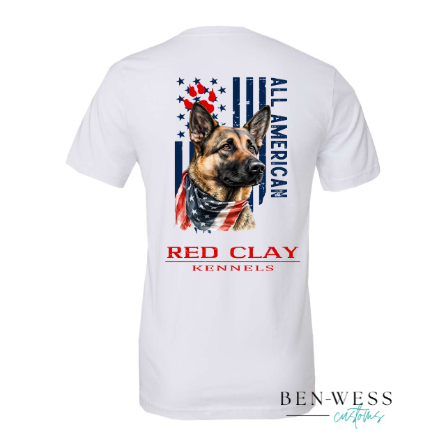 Red Clay Kennels German Shepherd Patriotic Tee