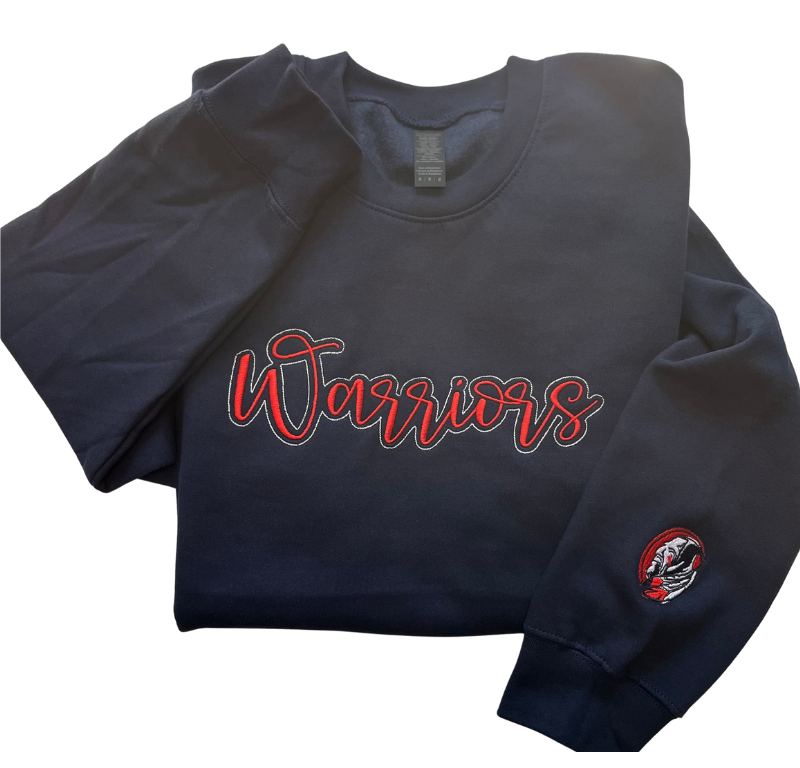 School Spirit Script Embroidered Premium Crewneck