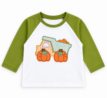 Pumpkin Hauler Crew Embroidered Top