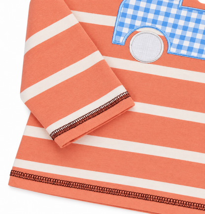 Pumpkin Patch Pickup Embroidered Cotton Top