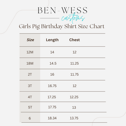 Girls Pig Applique Birthday Shirt