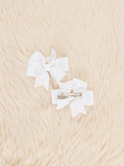 Classic Ribbon Hair Bows - 3" | Set of 2