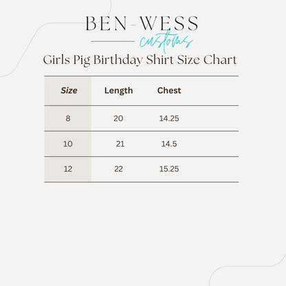 Girls Pig Applique Birthday Shirt