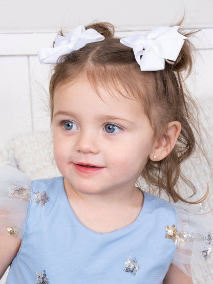 Classic Ribbon Hair Bows - 3" | Set of 2