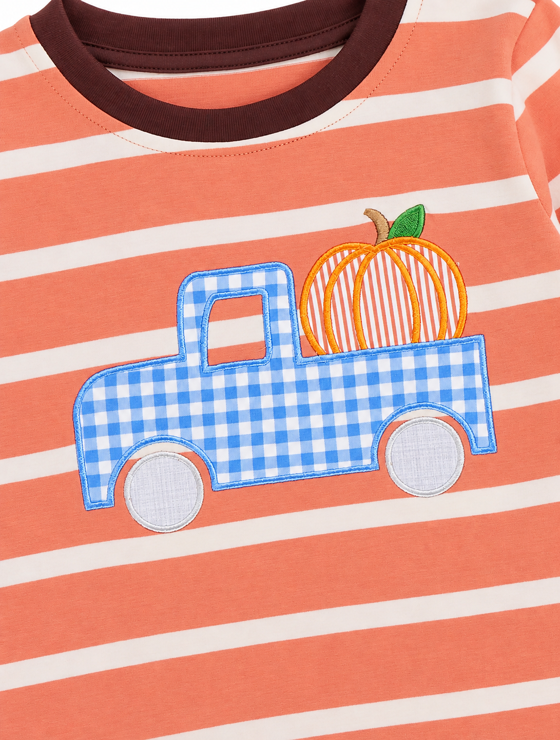 Pumpkin Patch Pickup Embroidered Cotton Top