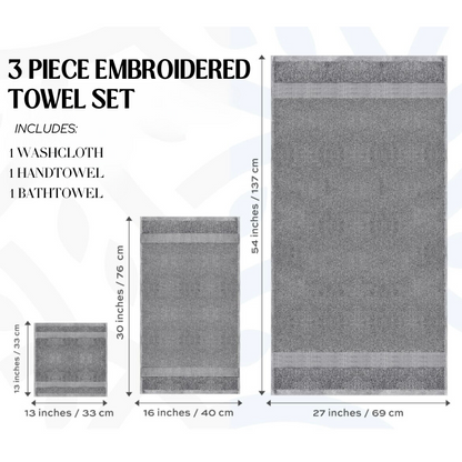 Embroidered Bath Towel Set
