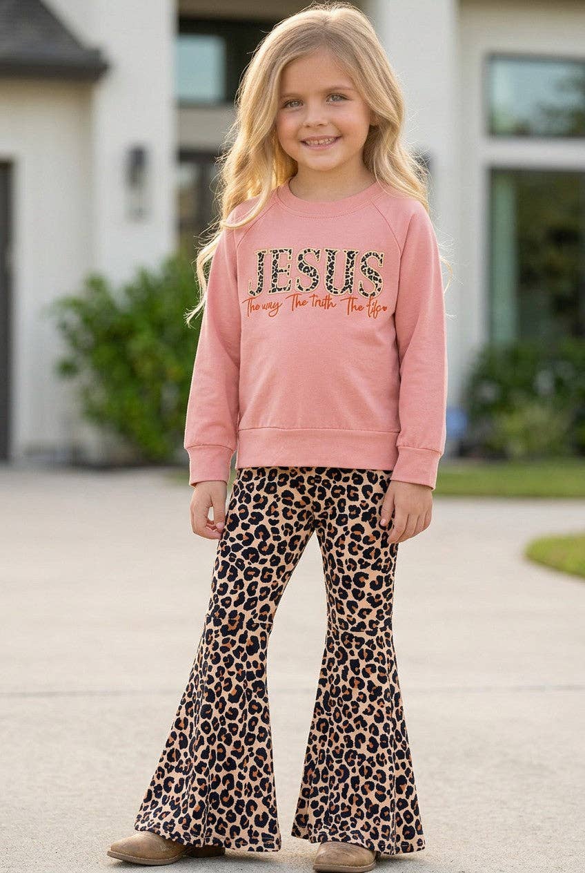 Jesus The Way The Truth The Life Top and Animal Printed Bottoms