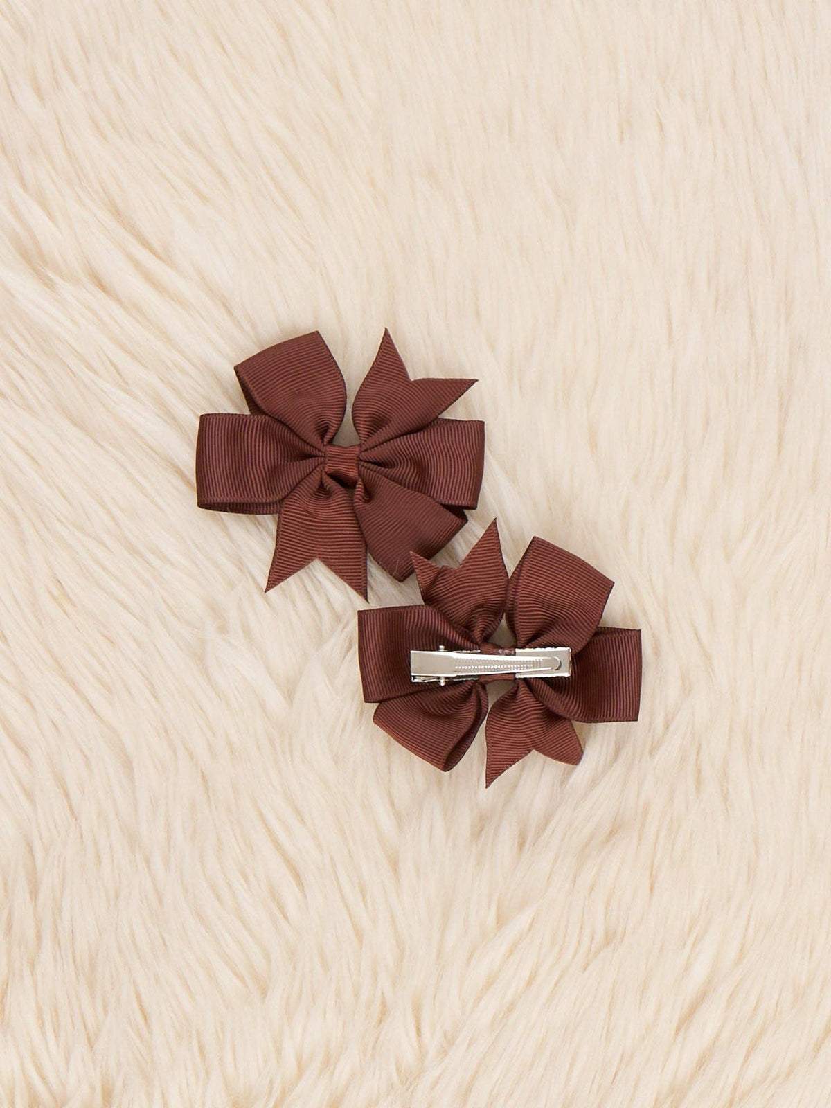 Classic Ribbon Hair Bows - 3" | Set of 2
