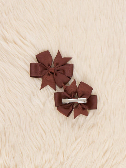 Classic Ribbon Hair Bows - 3" | Set of 2