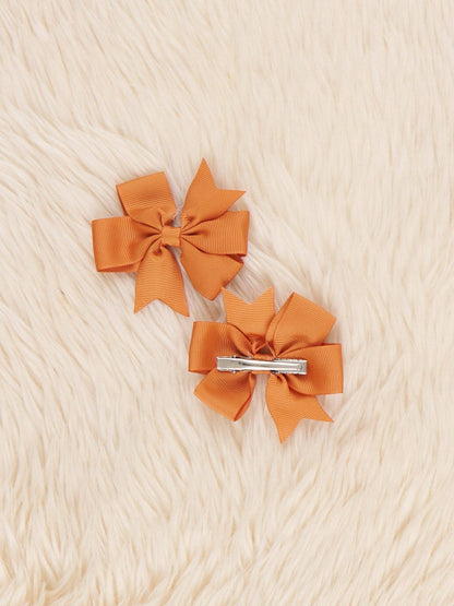 Classic Ribbon Hair Bows - 3" | Set of 2