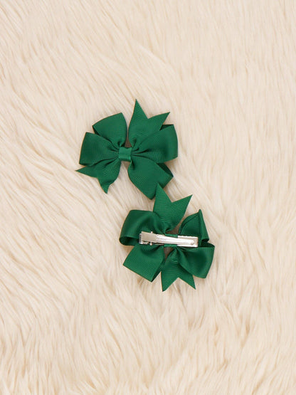 Classic Ribbon Hair Bows - 3" | Set of 2