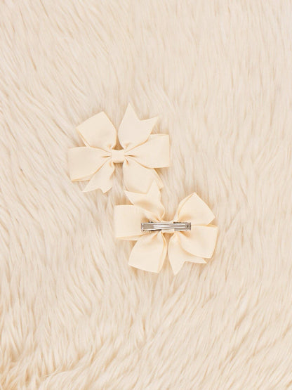 Classic Ribbon Hair Bows - 3" | Set of 2