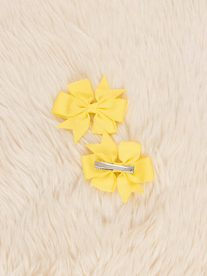 Classic Ribbon Hair Bows - 3" | Set of 2