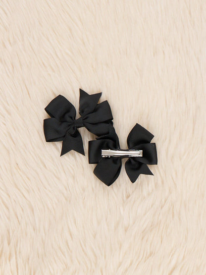 Classic Ribbon Hair Bows - 3" | Set of 2