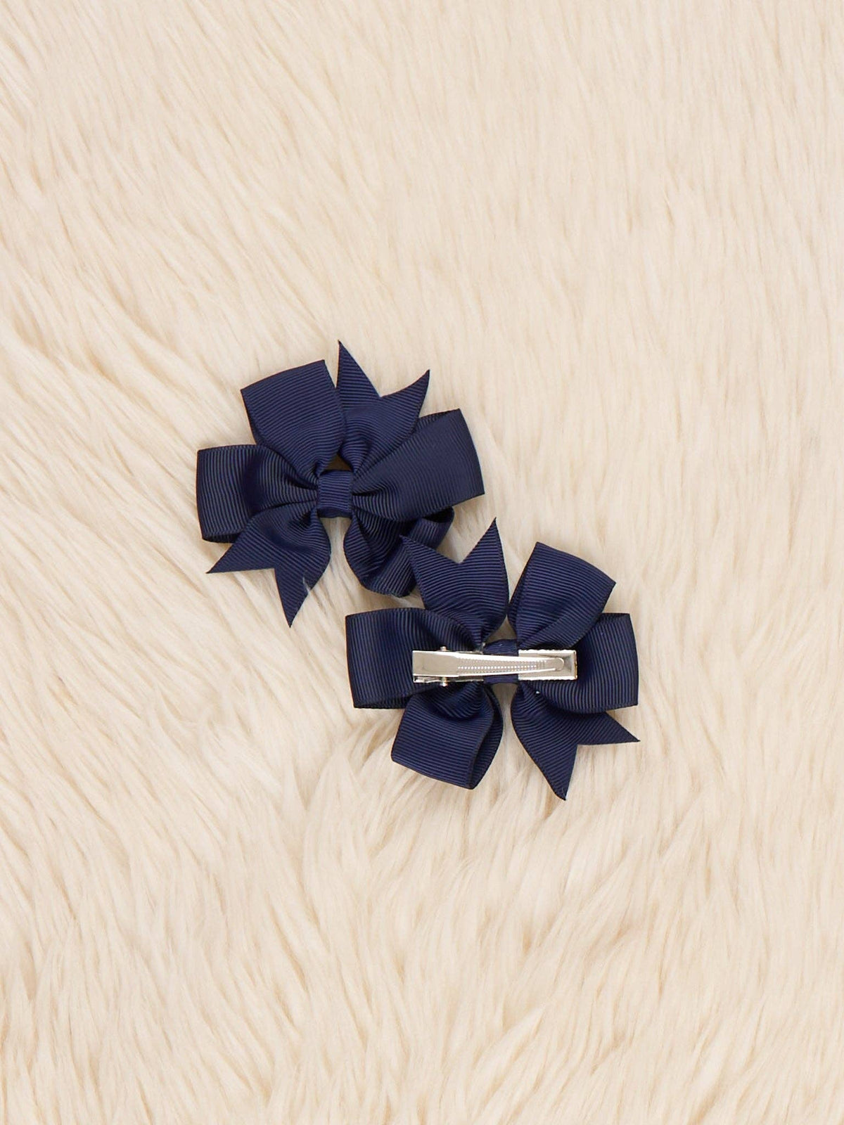 Classic Ribbon Hair Bows - 3" | Set of 2