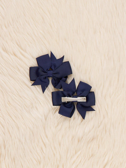 Classic Ribbon Hair Bows - 3" | Set of 2
