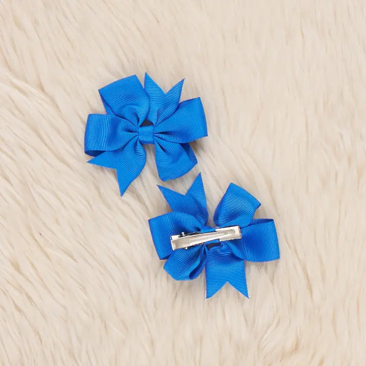 Classic Ribbon Hair Bows - 3" | Set of 2