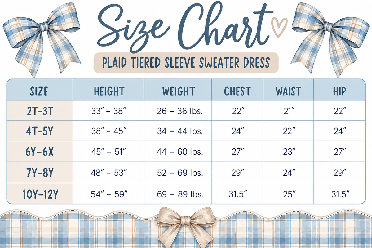 Adorable Plaid Tiered Sleeve Sweater Dress