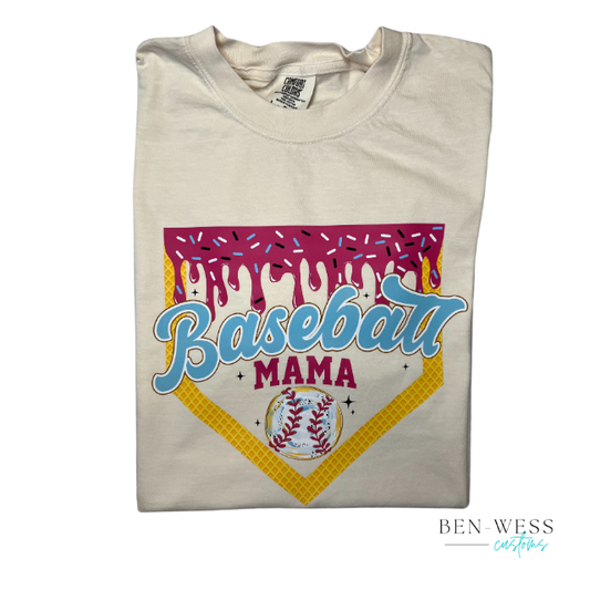 Baseball Mama Drip Comfort Colors Tee