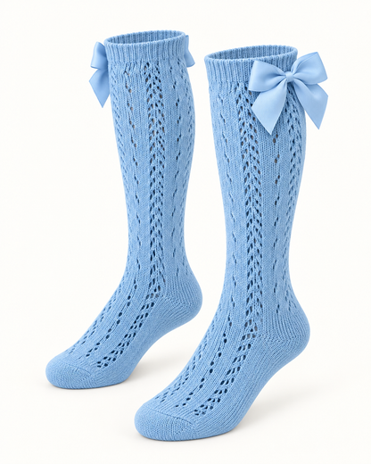 Hello Sunshine! Eyelet Knit Knee-High Socks