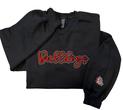 School Spirit Script Embroidered Premium Crewneck