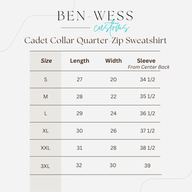 Personalized Embroidered Cadet Collar Quarter-Zip Sweatshirt