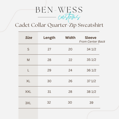 Personalized Embroidered Cadet Collar Quarter-Zip Sweatshirt