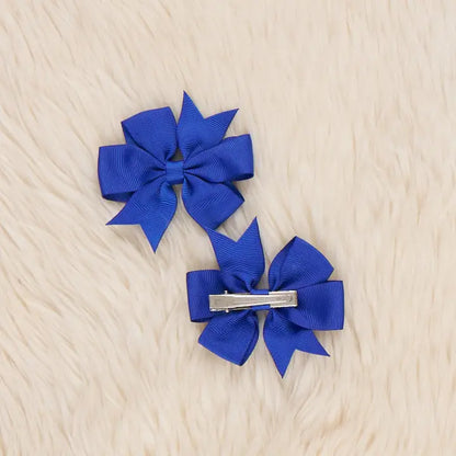 Classic Ribbon Hair Bows - 3" | Set of 2