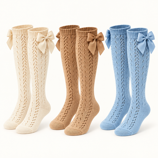 Hello Sunshine! Eyelet Knit Knee-High Socks