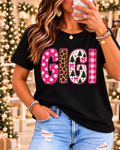 Christmas GIGI Graphic Tee or Crewneck Sweatshirt | Festive Grandma Apparel