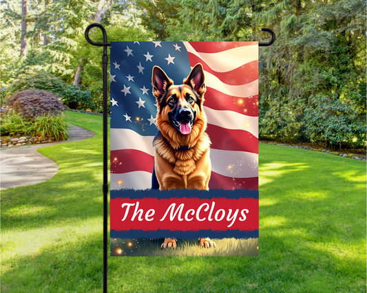 Personalized German Shepherd Garden Flag