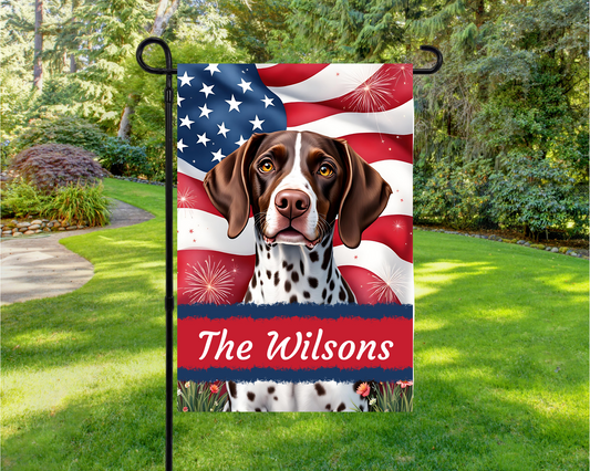 Personalized German Shorthaired Pointer Garden Flag