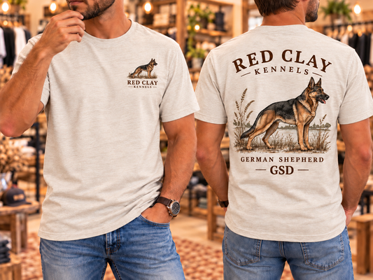 Red Clay Kennels | Comfort Colors Vintage Outfitter Short Sleeve Tee – German Shepherd