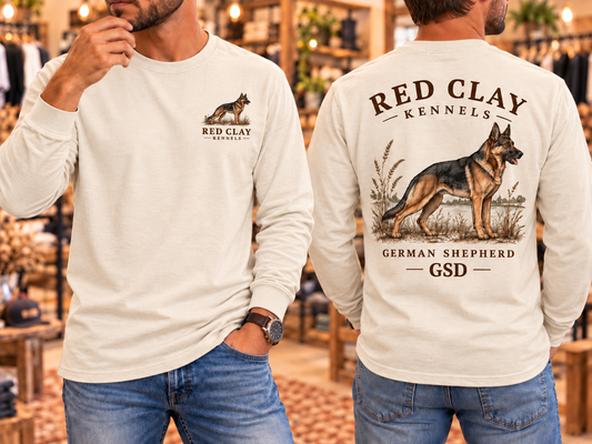 Red Clay Kennels | Comfort Colors Vintage Outfitter Long Sleeve Tee – German Shepherd