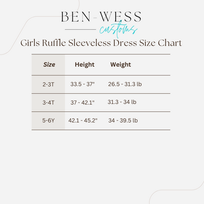 Girls Embroidered Monogram Ruffle Sleeveless Dress