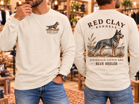 Red Clay Kennels | Comfort Colors Vintage Outfitter Long Sleeve Tee – Australian Cattle Dog