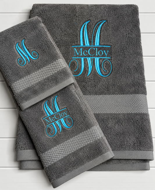 Embroidered Bath Towel Set