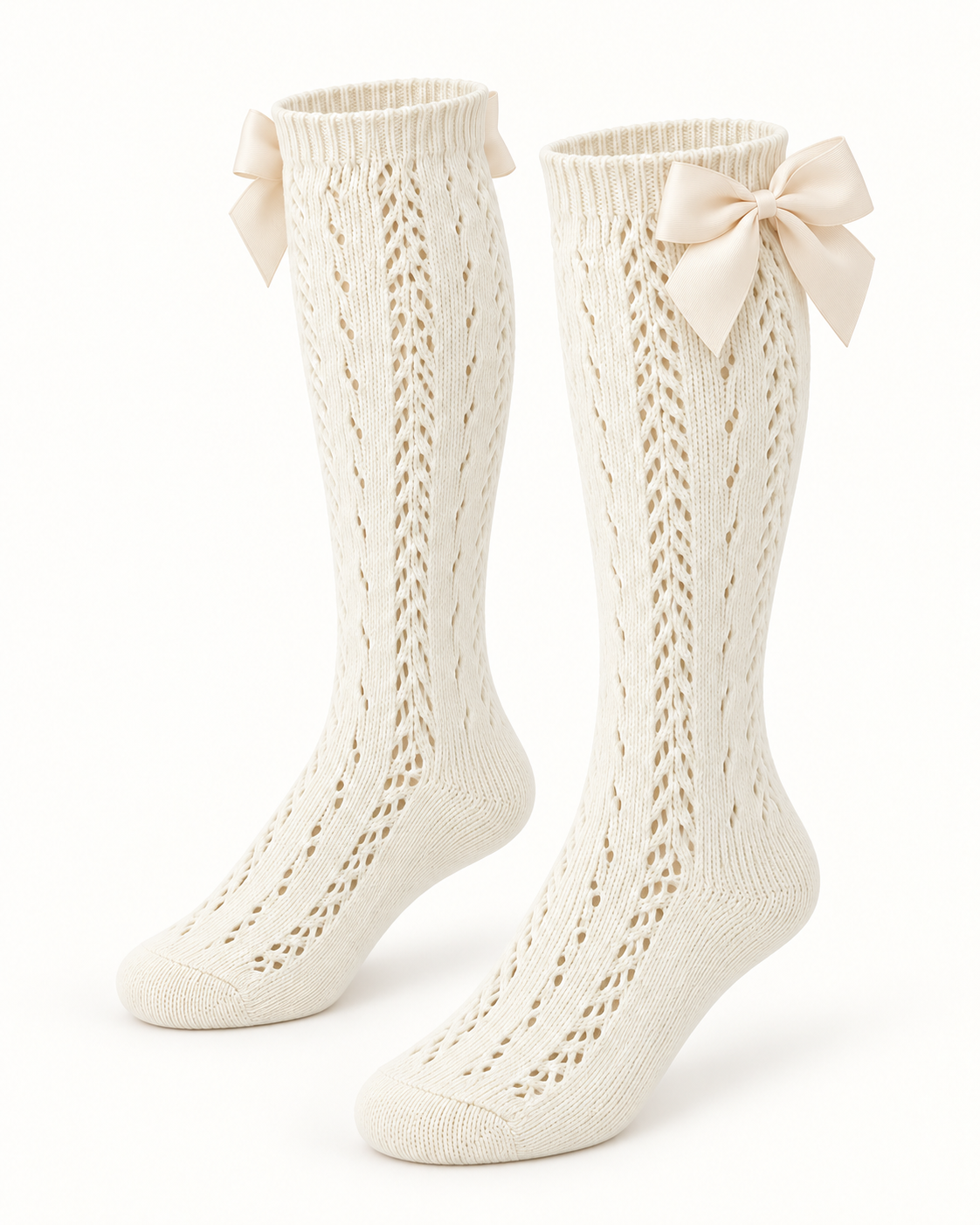 Hello Sunshine! Eyelet Knit Knee-High Socks