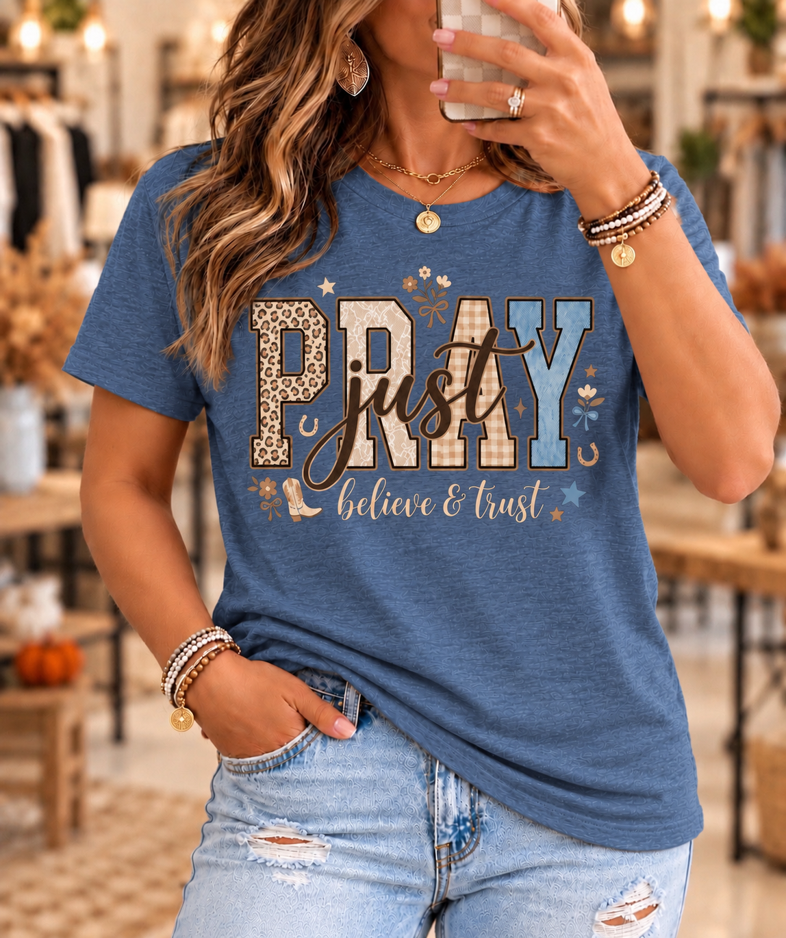 Pray, Believe & Trust Faith Tee