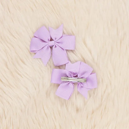Classic Ribbon Hair Bows - 3" | Set of 2